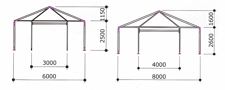 多角形パゴダテント2cad図1